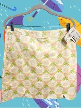 Vintage EP Pro white daisies pink floral skort NWT